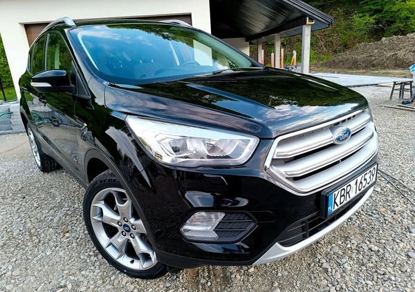 Ford Kuga cena 72600 przebieg: 154927, rok produkcji 2018 z Jedlicze małe 781